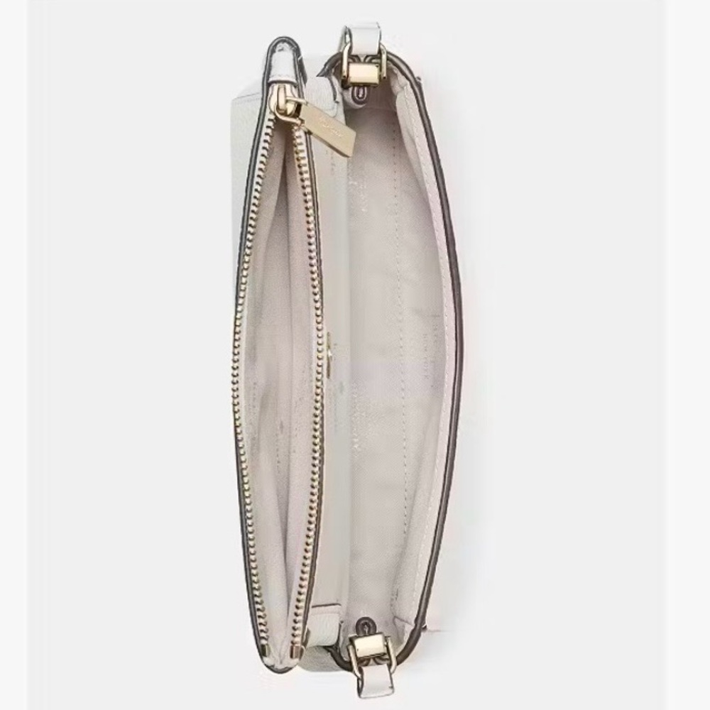 Kate Spade Leila Flip Zip Crossbody Leather Bag Cream Gold NWT - Picture 9 of 16